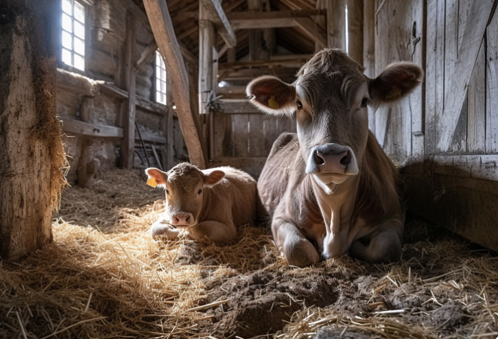 корова и теленок