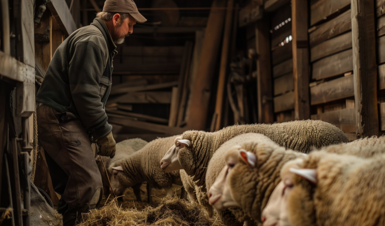 загон с овцами