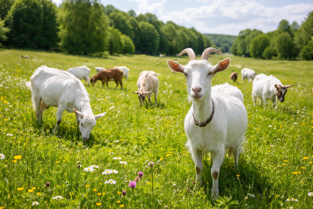 козы на луге